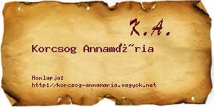 Korcsog Annamária névjegykártya