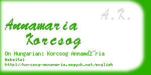 annamaria korcsog business card